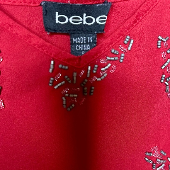 Y2K Bebe Embellished Chiffon Spaghetti Strap Blouse. - Picture 3 of 4